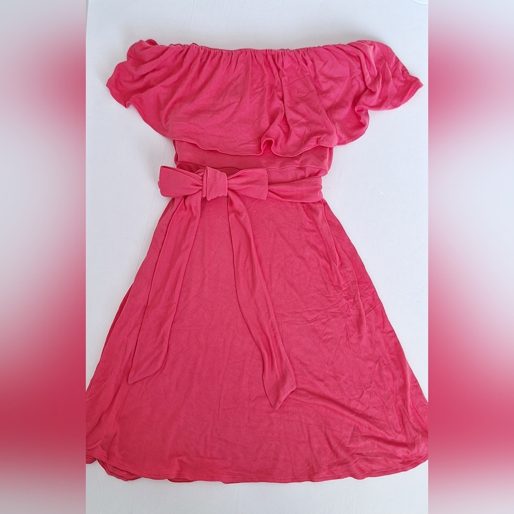 BCBGMaxAzria Ruffle Babydoll Dress Cinched Pixie Kawaii Y2K Barbie Pink XXS